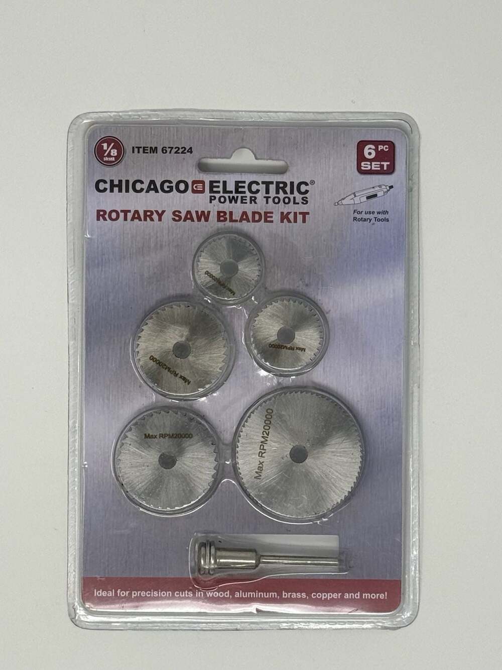 Chicago Electric Power Tools 6-Piece Rotary Saw Blade Kit (Item 67224)